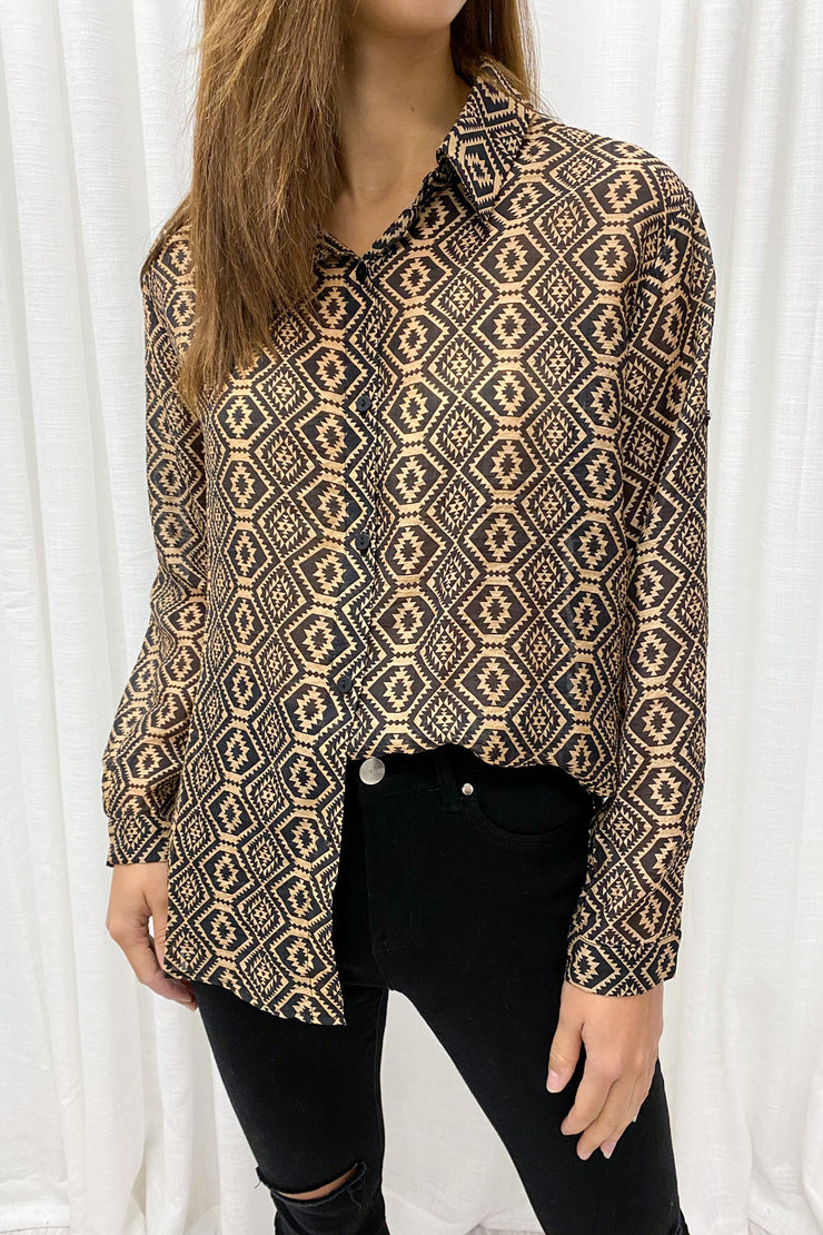 Black Geometric Print