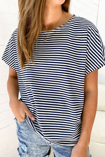 Navy White Stripe: Kym