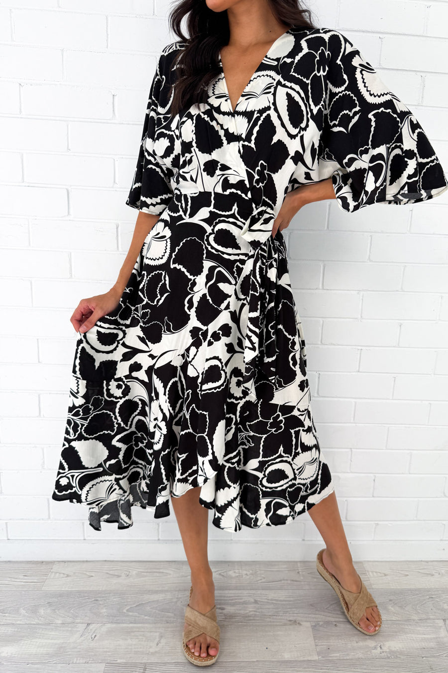 Black White Floral