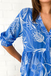 Blue Palm Print