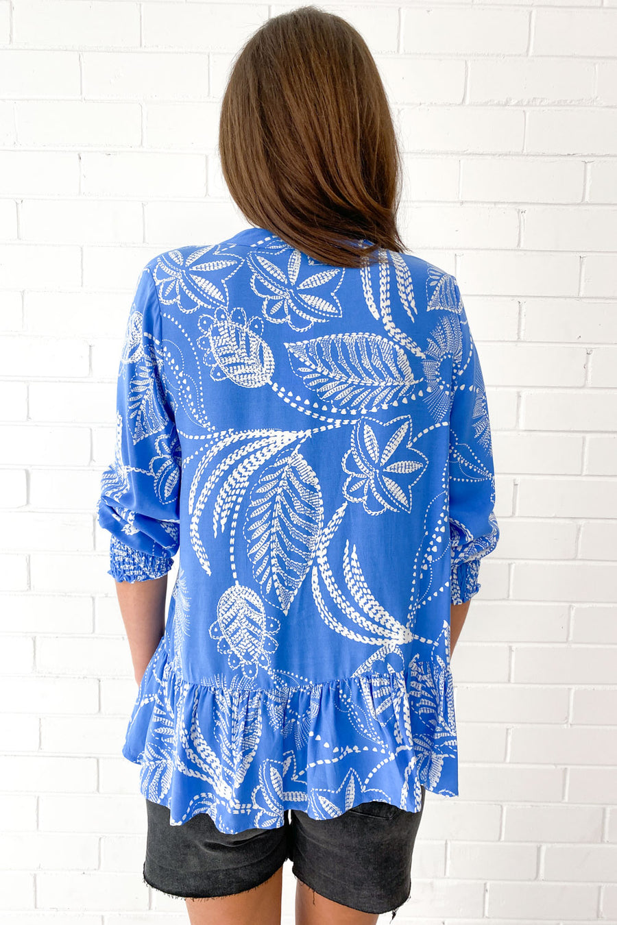 Blue Palm Print