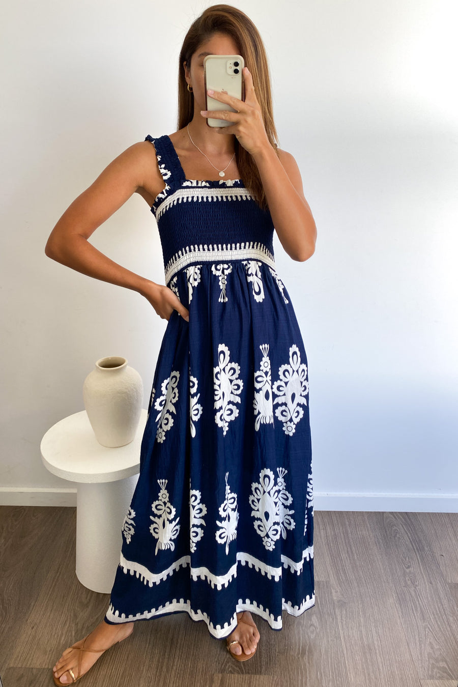 Navy White Boho