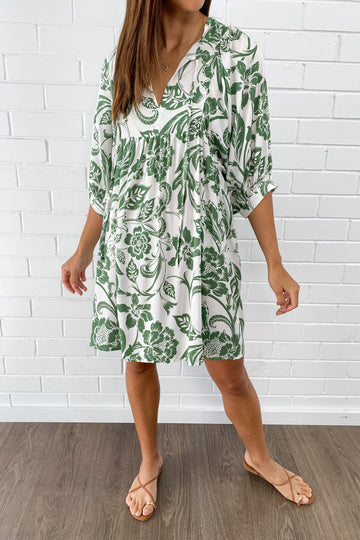 Green White Print: kym