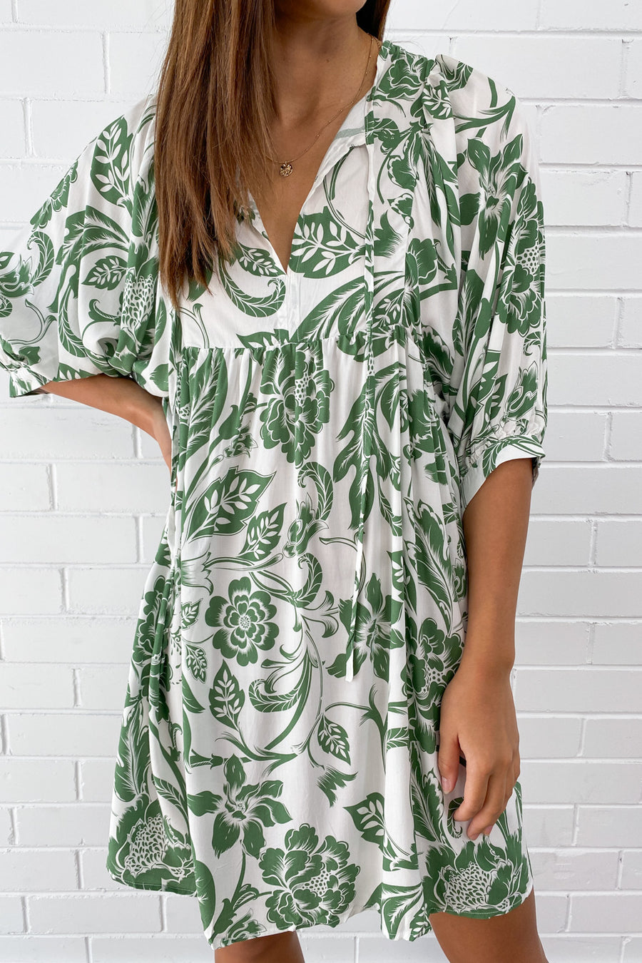 Green White Print