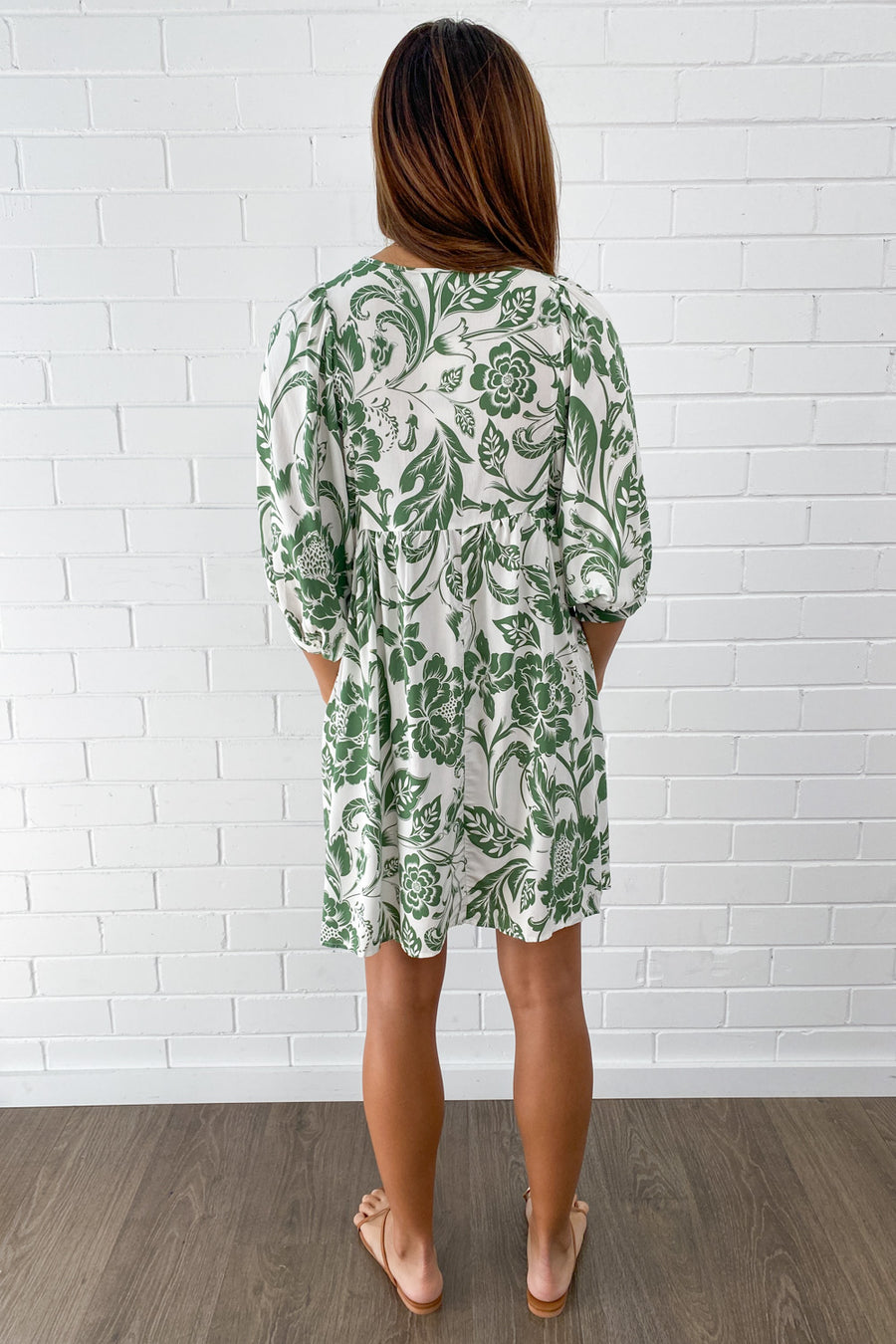 Green White Print