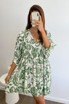 Green White Print