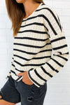 Cream Black Stripe