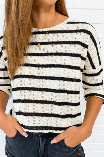 Cream Black Stripe: kym