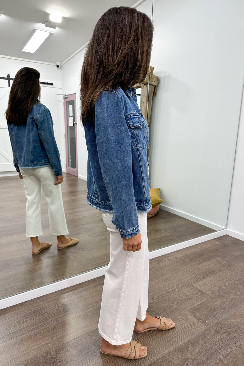 Cropped boyfriend hotsell denim jacket