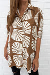 Brown White Print