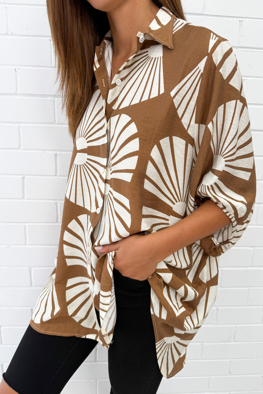 Brown White Print