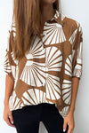 Brown White Print