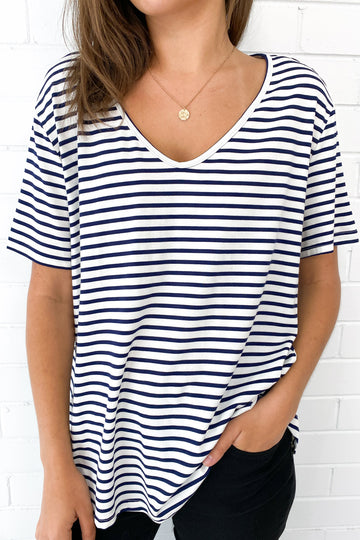 Navy Stripe: tah