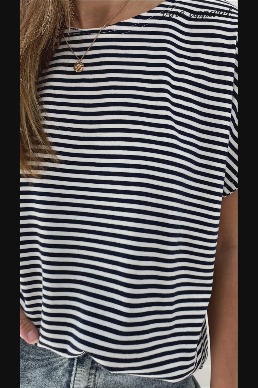 Navy White Stripe